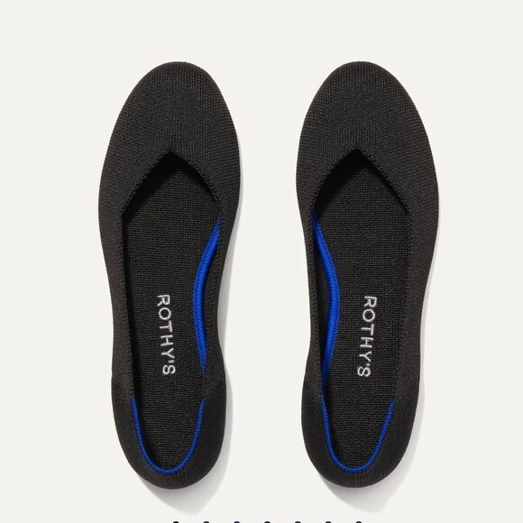 Rothy's The Flat Solid Black Size 7 - Picture 1 of 12